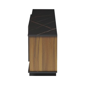pak-230-000071-4 ΕΠΙΠΛΟ ΤΗΛΕΟΡΑΣΗΣ ZAFORE  PAKOWORLD ΣΕ ΚΑΡΥΔΙ ΑΠΟΧΡΩΣΗ ΜΕ ΜΑΥΡΟ ΜΑΡΜΑΡΟΥ 180X33X50ΕΚ