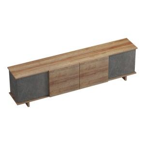 pak-230-000072-1 ΕΠΙΠΛΟ ΤΗΛΕΟΡΑΣΗΣ ZAFORE  PAKOWORLD ΣΕ OAK-ΚΑΦΕ ANTIQUE ΑΠΟΧΡΩΣΗ 180X33X50ΕΚ