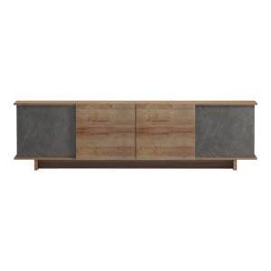 pak-230-000072-2 ΕΠΙΠΛΟ ΤΗΛΕΟΡΑΣΗΣ ZAFORE  PAKOWORLD ΣΕ OAK-ΚΑΦΕ ANTIQUE ΑΠΟΧΡΩΣΗ 180X33X50ΕΚ