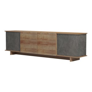 pak-230-000072-3 ΕΠΙΠΛΟ ΤΗΛΕΟΡΑΣΗΣ ZAFORE  PAKOWORLD ΣΕ OAK-ΚΑΦΕ ANTIQUE ΑΠΟΧΡΩΣΗ 180X33X50ΕΚ