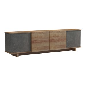 pak-230-000072 ΕΠΙΠΛΟ ΤΗΛΕΟΡΑΣΗΣ ZAFORE  PAKOWORLD ΣΕ OAK-ΚΑΦΕ ANTIQUE ΑΠΟΧΡΩΣΗ 180X33X50ΕΚ