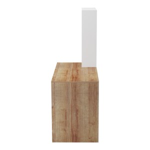 pak-230-000076-4 ΓΡΑΦΕΙΟ ΕΡΓΑΣΙΑΣ BIVORO ΜΕ ΡΑΦΙΕΡΑ PAKOWORLD ΣΕ OAK -ΛΕΥΚΗ ΑΠΟΧΡΩΣΗ 146X55X129ΕΚ