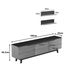 pak-230-000078-6 ΣΥΝΘΕΤΟ ΣΑΛΟΝΙΟΥ KASIA PAKOWORLD ΣΕ ΜΠΕΖ ΜΑΡΜΑΡΟΥ-SONOMA ΑΠΟΧΡΩΣΗ 180X35X48.5ΕΚ