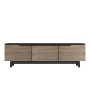 pak-230-000079-1 ΕΠΙΠΛΟ ΤΗΛΕΟΡΑΣΗΣ KASANDRA PAKOWORLD ΣΕ ΜΑΥΡΟ ΜΑΡΜΑΡΟΥ-SONOMA ΑΠΟΧΡΩΣΗ 180X35X48.5ΕΚ