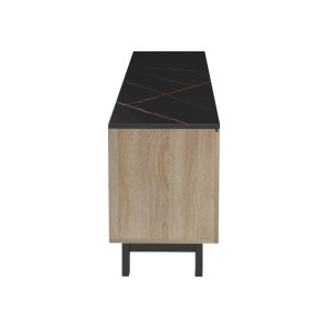 pak-230-000079-5 ΕΠΙΠΛΟ ΤΗΛΕΟΡΑΣΗΣ KASANDRA PAKOWORLD ΣΕ ΜΑΥΡΟ ΜΑΡΜΑΡΟΥ-SONOMA ΑΠΟΧΡΩΣΗ 180X35X48.5ΕΚ