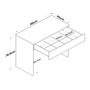 pak-230-000083-5 ΚΟΝΣΟΛΑ-ΤΟΥΑΛΕΤΑ ΚΡΕΒΑΤΟΚΑΜΑΡΑΣ ARTEMISIA PAKOWORLD ΣΕ ΛΕΥΚΗ ΑΠΟΧΡΩΣΗ 90X45X76.8ΕΚ