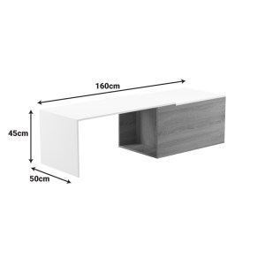 pak-230-000086-6 ΤΡΑΠΕΖΙ ΣΑΛΟΝΙΟΥ EXTERA PAKOWORLD ΕΠΕΚΤΕΙΝΟΜΕΝΟ ΣΕ ΛΕΥΚΗ-SONOMA ΑΠΟΧΡΩΣΗ 100-160X50X45ΕΚ