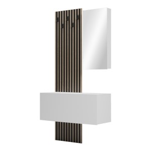 pak-230-000089-2 ΕΠΙΠΛΟ ΕΙΣΟΔΟΥ ΜΕ ΚΑΘΡΕΠΤΗ ARIKA PAKOWORLD  ΣΕ ΛΕΥΚΟ-SONOMA ΑΠΟΧΡΩΣΗ 100X37.1X199.5ΕΚ