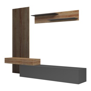 pak-230-000090-2 ΣΥΝΘΕΤΟ ΣΑΛΟΝΙΟΥ LITENDE PAKOWORLD ΣΕ ΑΝΘΡΑΚΙ-OAK ΑΠΟΧΡΩΣΗ 249.4X42.2X199.5ΕΚ