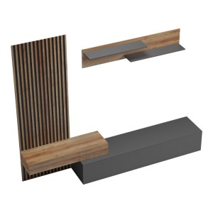 pak-230-000090-3 ΣΥΝΘΕΤΟ ΣΑΛΟΝΙΟΥ LITENDE PAKOWORLD ΣΕ ΑΝΘΡΑΚΙ-OAK ΑΠΟΧΡΩΣΗ 249.4X42.2X199.5ΕΚ