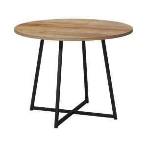 pak-230-000093 ΤΡΑΠΕΖΙ SARAH Ι PAKOWORLD ΣΕ OAK ΑΠΟΧΡΩΣΗ ΜΕ ΜΑΥΡΑ ΜΕΤΑΛΛΙΚΑ ΠΟΔΙΑ Φ100X76ΕΚ