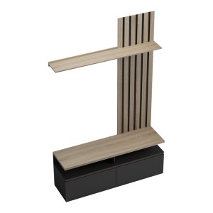 pak-230-000099-3 ΣΥΝΘΕΤΟ ΣΑΛΟΝΙΟΥ PERLENTO PAKOWORLD ΣΕ ΜΑΥΡΟ ΜΕ SONOMA ΑΠΟΧΡΩΣΗ 140X41X219.5ΕΚ