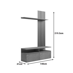 pak-230-000099-7 ΣΥΝΘΕΤΟ ΣΑΛΟΝΙΟΥ PERLENTO PAKOWORLD ΣΕ ΜΑΥΡΟ ΜΕ SONOMA ΑΠΟΧΡΩΣΗ 140X41X219.5ΕΚ