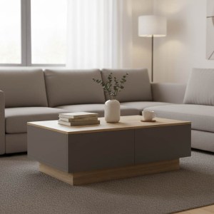 pak-230-000111 ΤΡΑΠΕΖΙ ΣΑΛΟΝΙΟΥ WINEY PAKOWORLD ΣΕ SONOMA-ΑΝΘΡΑΚΙ ΑΠΟΧΡΩΣΗ 90X60X31.5ΕΚ