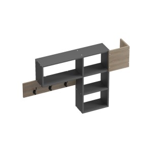 pak-230-000119-3 ΚΡΕΜΑΣΤΡΑ ΤΟΙΧΟΥ WENIA PAKOWORLD ΣΕ SONOMA-ΑΝΘΡΑΚΙ ΑΠΟΧΡΩΣΗ 99.5X15X61ΕΚ