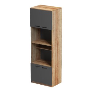 pak-230-000136-2 ΝΤΟΥΛΑΠΑ ΚΟΥΖΙΝΑΣ ROWAN PAKOWORLD ΣΕ OAK-ΑΝΘΡΑΚΙ ΑΠΟΧΡΩΣΗ 60X42X182ΕΚ