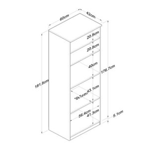pak-230-000136-4 ΝΤΟΥΛΑΠΑ ΚΟΥΖΙΝΑΣ ROWAN PAKOWORLD ΣΕ OAK-ΑΝΘΡΑΚΙ ΑΠΟΧΡΩΣΗ 60X42X182ΕΚ