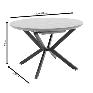 pak-235-000004-9 TΡΑΠΕΖΙ LYDIA PAKOWORLD MDF ΕΠΕΚΤΕΙΝΟΜΕΝΟ ΚΑΡΥΔΙ-ΜΑΥΡΟ 120-160X120X79ΕΚ