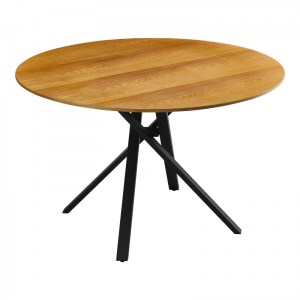 pak-235-000036-1 TΡΑΠΕΖΙ CERCO PAKOWORLD SONOMA MDF ΚΑΙ ΜΑΥΡΟ ΜΕΤΑΛΛΙΚΟ ΠΟΔΙ Φ120X75ΕΚ