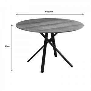 pak-235-000036-3 TΡΑΠΕΖΙ CERCO PAKOWORLD SONOMA MDF ΚΑΙ ΜΑΥΡΟ ΜΕΤΑΛΛΙΚΟ ΠΟΔΙ Φ120X75ΕΚ