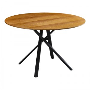 pak-235-000036 TΡΑΠΕΖΙ CERCO PAKOWORLD SONOMA MDF ΚΑΙ ΜΑΥΡΟ ΜΕΤΑΛΛΙΚΟ ΠΟΔΙ Φ120X75ΕΚ