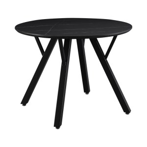 pak-235-000037 TΡΑΠΕΖΙ ANNIE PAKOWORLD ΜΑΥΡΟ ΜΑΡΜΑΡΟΥ MDF ΚΑΙ ΜΑΥΡΟ ΜΕΤΑΛΛΙΚΟ ΠΟΔΙ Φ100X76ΕΚ