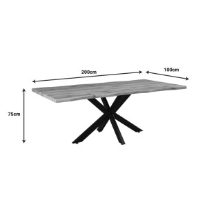 pak-235-000038-3 TΡΑΠΕΖΙ GILMAN PAKOWORLD MDF ΣΕ SONOMA ΑΠΟΧΡΩΣΗ ΚΑΙ ΜΑΥΡΟ ΜΕΤΑΛΛΙΚΟ ΠΟΔΙ 200X100X75ΕΚ