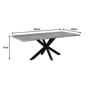pak-235-000038-4 TΡΑΠΕΖΙ GILMAN PAKOWORLD MDF ΣΕ SONOMA ΑΠΟΧΡΩΣΗ ΚΑΙ ΜΑΥΡΟ ΜΕΤΑΛΛΙΚΟ ΠΟΔΙ 200X100X75ΕΚ