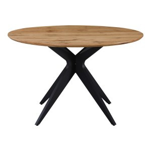pak-235-000039-1 ΤΡΑΠΕΖΙ TODA PAKOWORLD MDF ΣΕ SONOMA ΑΠΟΧΡΩΣΗ ΜΕ ΜΑΥΡΑ ΜΕΤΑΛΛΙΚΑ ΠΟΔΙΑ Φ120X75ΕΚ