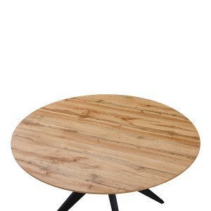 pak-235-000039-2 ΤΡΑΠΕΖΙ TODA PAKOWORLD MDF ΣΕ SONOMA ΑΠΟΧΡΩΣΗ ΜΕ ΜΑΥΡΑ ΜΕΤΑΛΛΙΚΑ ΠΟΔΙΑ Φ120X75ΕΚ