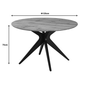 pak-235-000039-4 ΤΡΑΠΕΖΙ TODA PAKOWORLD MDF ΣΕ SONOMA ΑΠΟΧΡΩΣΗ ΜΕ ΜΑΥΡΑ ΜΕΤΑΛΛΙΚΑ ΠΟΔΙΑ Φ120X75ΕΚ