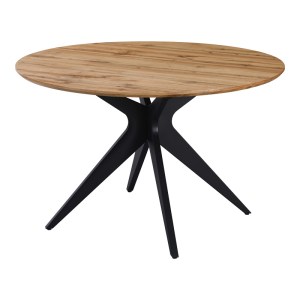 pak-235-000039 ΤΡΑΠΕΖΙ TODA PAKOWORLD MDF ΣΕ SONOMA ΑΠΟΧΡΩΣΗ ΜΕ ΜΑΥΡΑ ΜΕΤΑΛΛΙΚΑ ΠΟΔΙΑ Φ120X75ΕΚ