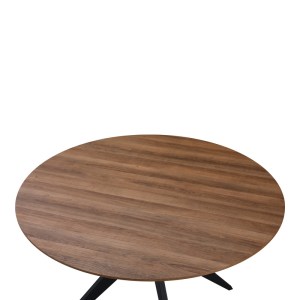 pak-235-000040-2 ΤΡΑΠΕΖΙ TODA PAKOWORLD MDF ΣΕ ΚΑΡΥΔΙ ΑΠΟΧΡΩΣΗ ΜΕ ΜΑΥΡΑ ΜΕΤΑΛΛΙΚΑ ΠΟΔΙΑ Φ120X75ΕΚ