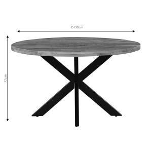 pak-240-000001-3 ΤΡΑΠΕΖΙ ROYALTY PAKOWORLD ΜΑΣΙΦ ΞΥΛΟ MANGO 4ΕΚ ΚΑΡΥΔΙ-ΠΟΔΙ ΜΑΥΡΟ Φ130X77ΕΚ