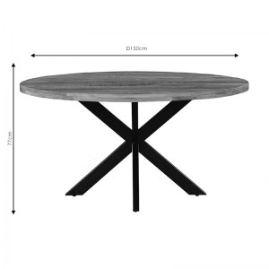 pak-240-000002-3 ΤΡΑΠΕΖΙ ROYALTY PAKOWORLD ΜΑΣΙΦ ΞΥΛΟ MANGO 4ΕΚ ΚΑΡΥΔΙ-ΠΟΔΙ ΜΑΥΡΟ Φ150X77ΕΚ