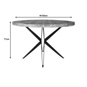 pak-240-000012-3 ΤΡΑΠΕΖΙ BOCCO Ι PAKOWORLD ΞΥΛΟ MANGO ΦΥΣΙΚΟ 3ΕΚ ΜΕ ΜΑΥΡΑ ΜΕΤΑΛΛΙΚΑ ΠΟΔΙΑ Φ150X77ΕΚ