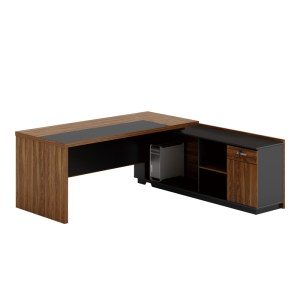 pak-246-000014 ΓΡΑΦΕΙΟ ΜΕ ΔΕΞΙΑ ΓΩΝΙΑ OSCAR PAKOWORLD ΜΕΛΑΜΙΝΗ ΣΕ ΚΑΡΥΔΙ-ΑΝΘΡΑΚΙ ΑΠΟΧΡΩΣΗ 220X180X76ΕΚ