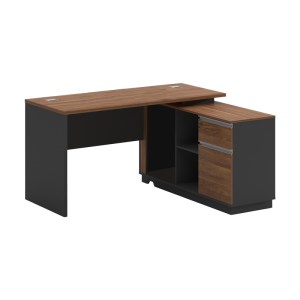 pak-246-000019 ΓΡΑΦΕΙΟ ΜΕ ΔΕΞΙΑ ΓΩΝΙΑ OSCAR PAKOWORLD ΜΕΛΑΜΙΝΗ ΣΕ ΚΑΡΥΔΙ-ΑΝΘΡΑΚΙ ΑΠΟΧΡΩΣΗ140X120X76ΕΚ