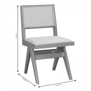 pak-247-000002-3 ΚΑΡΕΚΛΑ WINSLOW PAKOWORLD ΞΥΛΟ RUBBERWOOD ΑΝΟΙΚΤΟ ΚΑΡΥΔΙ-PVC RATTAN ΦΥΣΙΚΟ-ΥΦΑΣΜΑ ΓΚΡΙ