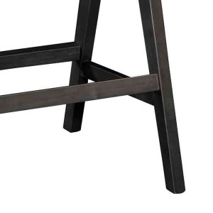 pak-247-000010-2 ΣΚΑΜΠΟ BAR WINSLOW PAKOWORLD ΞΥΛΟ RUBBERWOOD ΜΑΥΡΟ-PVC RATTAN ΦΥΣΙΚΟ-ΥΦΑΣΜΑ ΓΚΡΙ