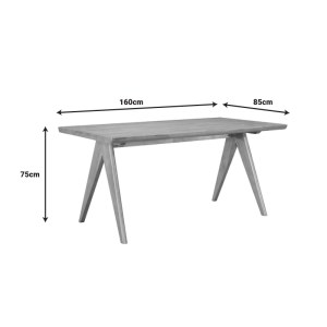 pak-247-000020-7 ΤΡΑΠΕΖΑΡΙΑ WINSLOW PAKOWORLD ΣΕΤ 7ΤΕΜ ΞΥΛΟ RUBBERWOOD ΣΕ ΑΝΟΙΧΤΟ ΚΑΡΥΔΙ ΑΠΟΧΡΩΣΗ 160X85X75ΕΚ