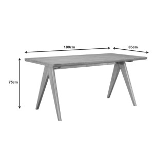 pak-247-000021-3 ΤΡΑΠΕΖΙ WINSLOW PAKOWORLD ΞΥΛΟ RUBBERWOOD ΣΕ ΑΝΟΙΧΤΟ ΚΑΡΥΔΙ ΧΡΩΜΑ 180X85X75ΕΚ