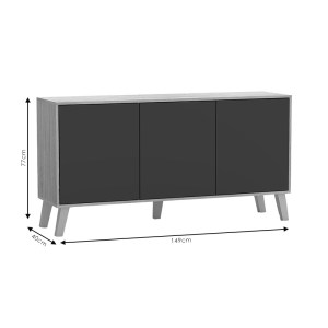 pak-248-000005-3 ΜΠΟΥΦΕΣ BILLIE PAKOWORLD SONOMA-ΓΚΡΙ 149X40X77ΕΚ