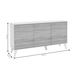 pak-248-000005-5 ΜΠΟΥΦΕΣ BILLIE PAKOWORLD SONOMA-ΓΚΡΙ 149X40X77ΕΚ