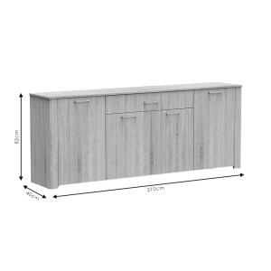pak-248-000008-3 ΜΠΟΥΦΕΣ KINLEY PAKOWORLD GREY-WENGE 210X40X82ΕΚ