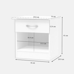 pak-248-000028-3 ΚΟΜΟΔΙΝΟ KONA PAKOWORLD ΣΕ ΛΕΥΚΗ ΑΠΟΧΡΩΣΗ 40X34X42ΕΚ