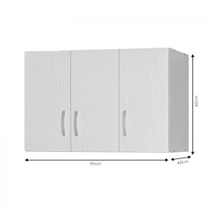 pak-249-000040-3 ΠΑΤΑΡΙ ΝΤΟΥΛΑΠΑΣ ZELIA PAKOWORLD ΤΡΙΦΥΛΛΟ ΛΕΥΚΟ 90X42X60ΕΚ
