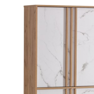 pak-249-000055-2 ΠΑΠΟΥΤΣΟΘΗΚΗ-ΝΤΟΥΛΑΠΙ YAMKA PAKOWORLD OAK ΜΑΡΜΑΡΟΥ ΜΕΛΑΜΙΝΗΣ 74X38X174ΕΚ