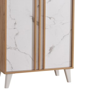 pak-249-000055-3 ΠΑΠΟΥΤΣΟΘΗΚΗ-ΝΤΟΥΛΑΠΙ YAMKA PAKOWORLD OAK ΜΑΡΜΑΡΟΥ ΜΕΛΑΜΙΝΗΣ 74X38X174ΕΚ