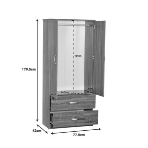 pak-249-000058-2 ΝΤΟΥΛΑΠΑ ΡΟΥΧΩΝ ΔΙΦΥΛΛΗ ZELIA PAKOWORLD ΜΕ 2 ΣΥΡΤΑΡΙΑ ΧΡΩΜΑ ΚΑΡΥΔΙ 79X42X180ΕΚ